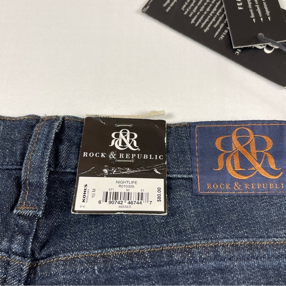 ROCK & REPUBLIC Kasandra Dark Wash Mid-Rise Bootcut Jean Size 10 - Picture 15 of 16